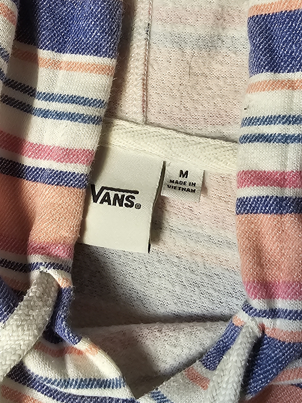 Vans Women's Wazzy Stripe Pullover Hoodie Size Medium Pink/blue Stripe - Picture 5 of 5